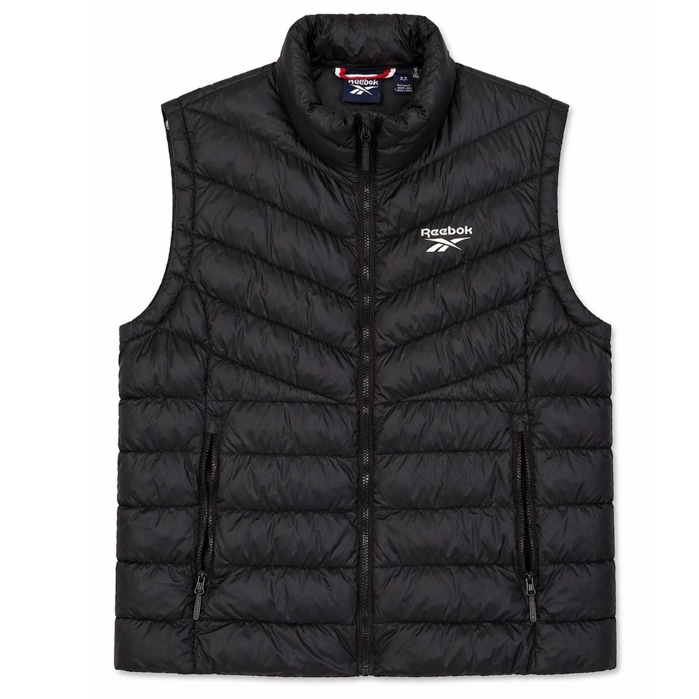 Reebok Mens Black Puffer Vest Full Zip Quilted Lightweight Jacket‎ 2X
